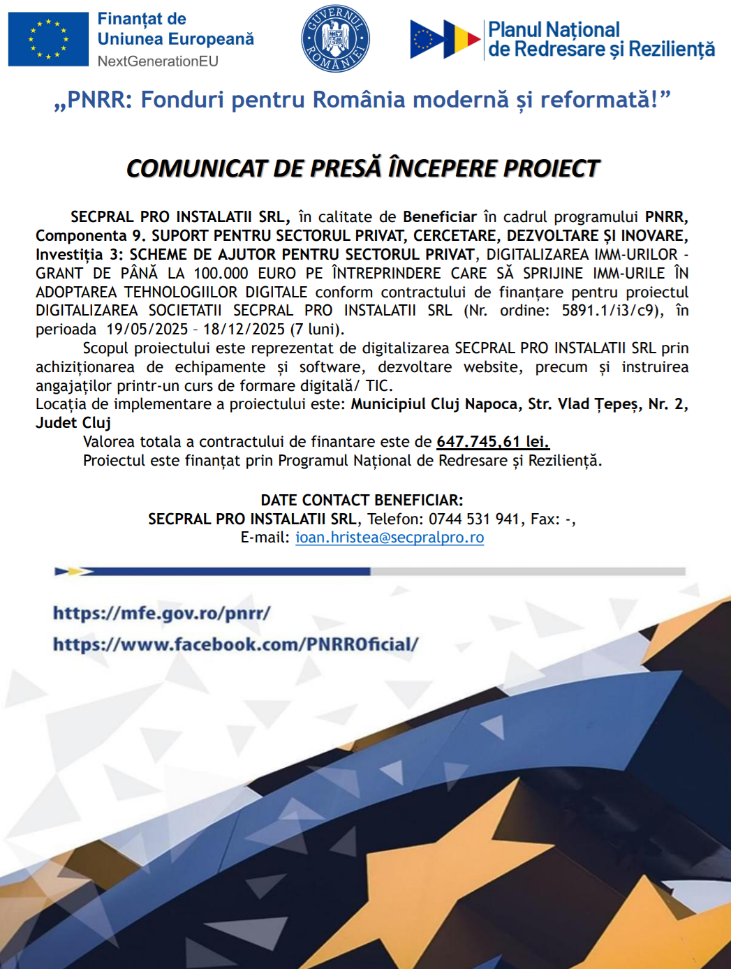 Comunicat de presă